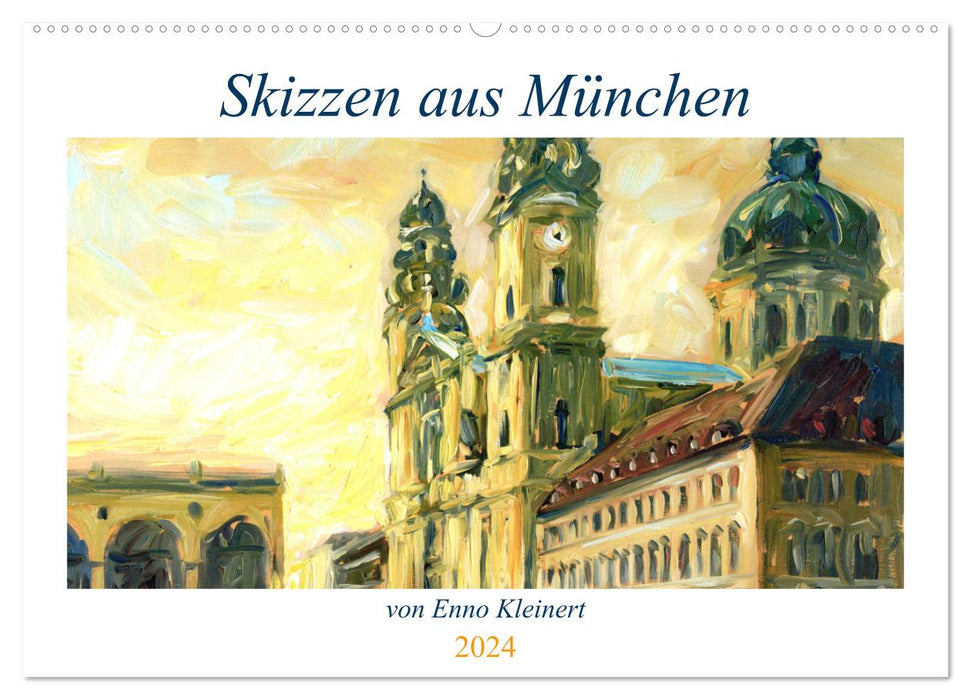 Skizzen aus München (CALVENDO Wandkalender 2024)