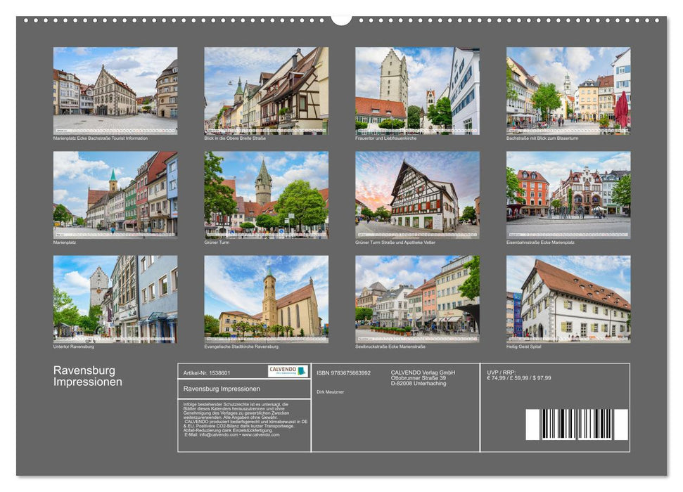 Ravensburg Impressions (CALVENDO Premium Wall Calendar 2024) 