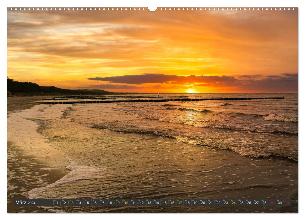 Sunsets on the Baltic Sea (CALVENDO Premium Wall Calendar 2024) 