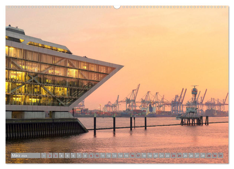 HAMBURG - Maritime Metropole (CALVENDO Premium Wandkalender 2024)