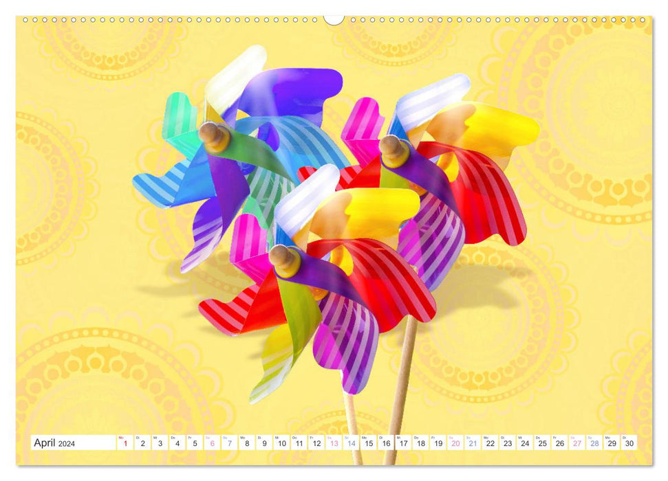 Poppig farbig - Artwork (CALVENDO Premium Wandkalender 2024)