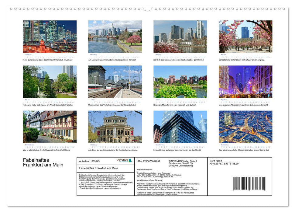 Fabelhaftes Frankfurt am Main (CALVENDO Premium Wandkalender 2024)