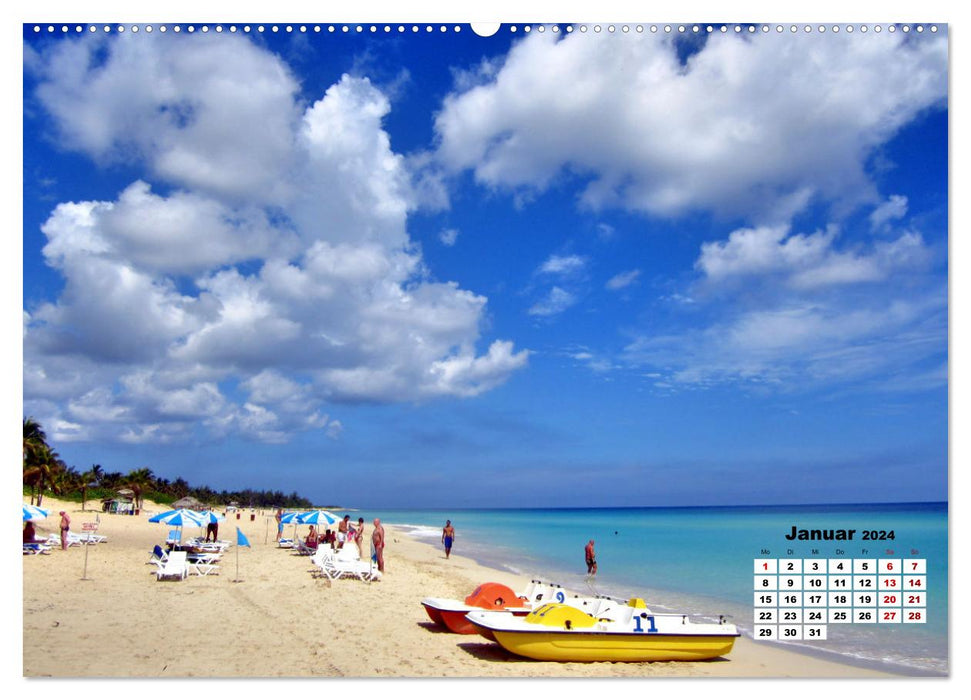 Freizeitvergnügen pur - Mit dem Tretboot an Kubas Traumstränden (CALVENDO Premium Wandkalender 2024)