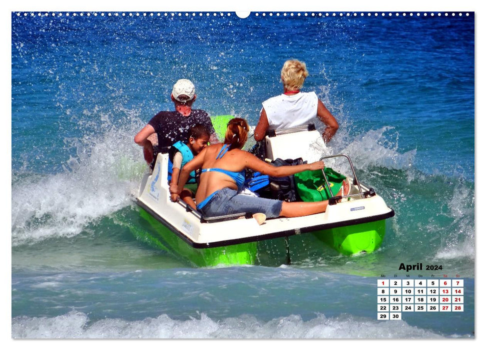 Freizeitvergnügen pur - Mit dem Tretboot an Kubas Traumstränden (CALVENDO Premium Wandkalender 2024)