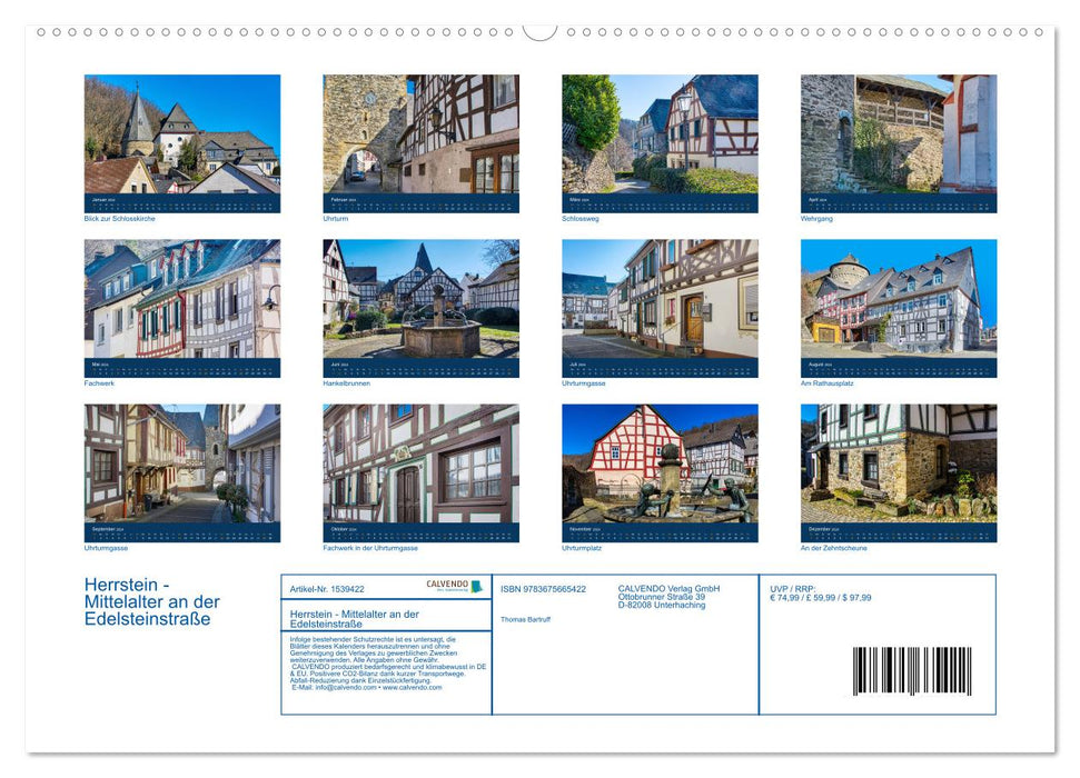 Herrstein - Mittelalter an der Edelsteinstraße (CALVENDO Premium Wandkalender 2024)