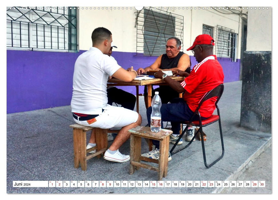 Volkssport Domino - Das Lieblingsspiel der Kubaner (CALVENDO Premium Wandkalender 2024)