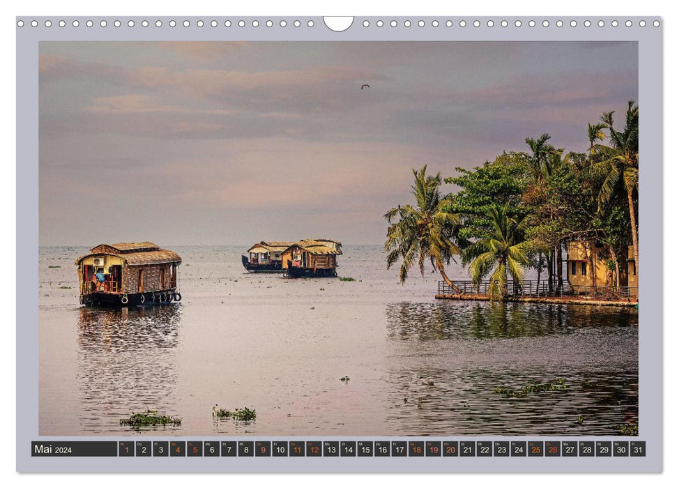 Kerala Backwaters - mit dem Hausboot durch die tropische Wasserwelt (CALVENDO Wandkalender 2024)