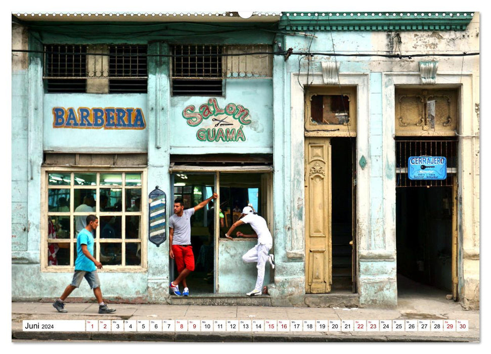 Frisch frisiert - Friseure in Kuba (CALVENDO Premium Wandkalender 2024)