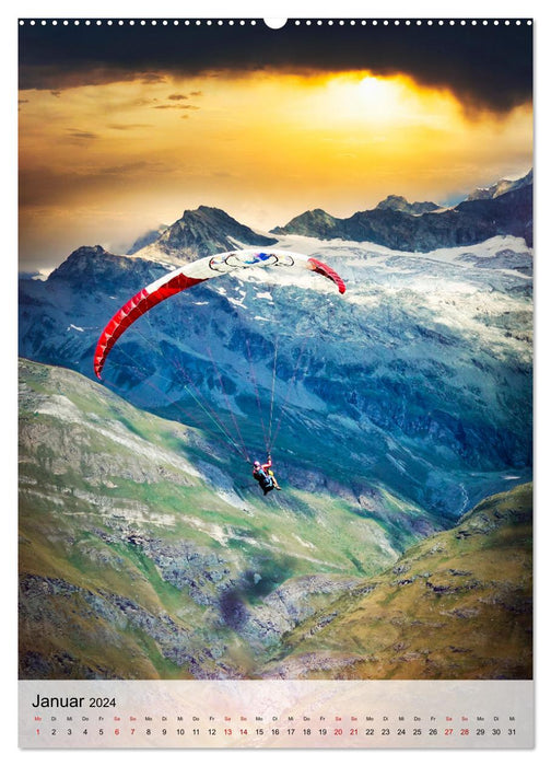 Paragliding - einfach Spaß (CALVENDO Premium Wandkalender 2024)