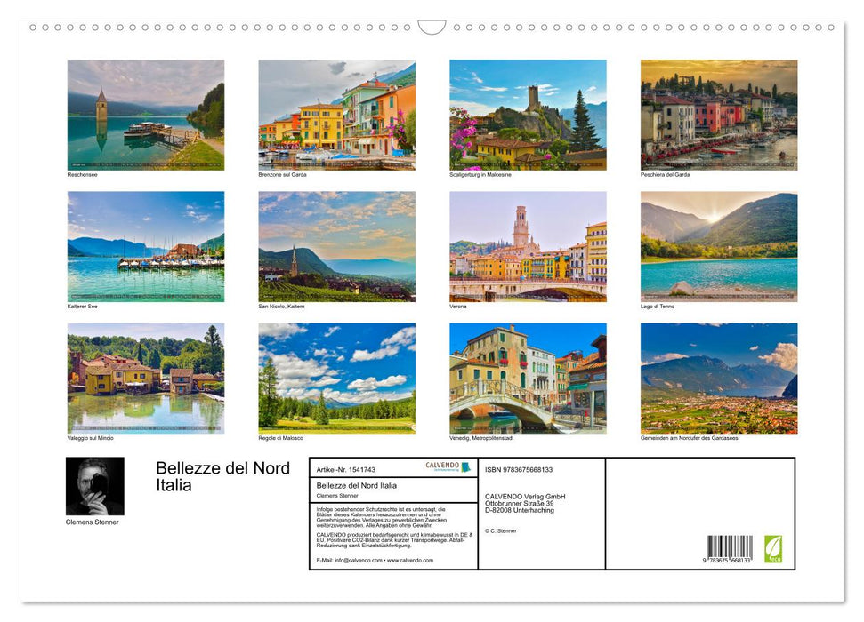 Bellezze del Nord Italia (CALVENDO Wandkalender 2024)