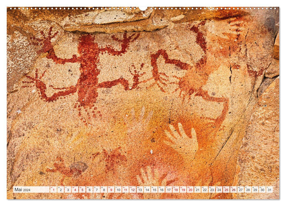 Nachricht an die Götter - Höhlenmalereien, Felsengravuren und Scharrbilder in Südamerika (CALVENDO Premium Wandkalender 2024)