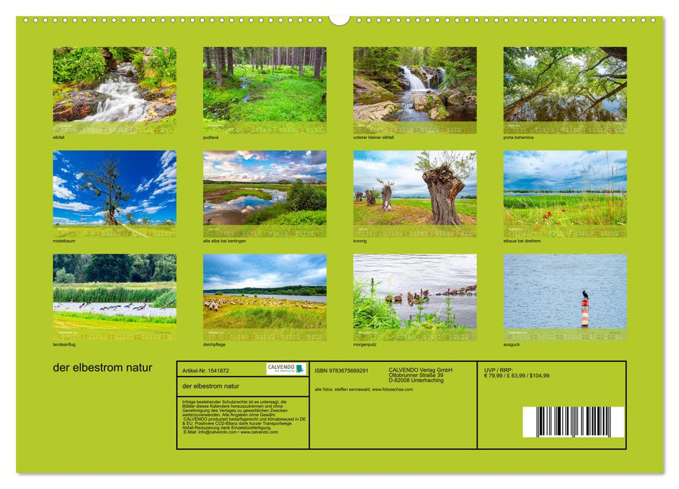 der elbestrom natur (CALVENDO Premium Wandkalender 2024)