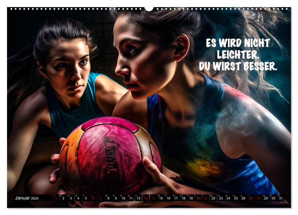 Motivation und Handball (CALVENDO Wandkalender 2024)