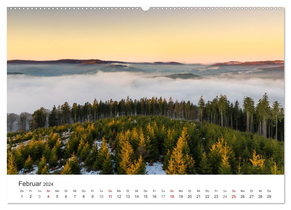 Sauerland - sanfte Berge, endlose Wälder und tiefblaue Seen (CALVENDO Premium Wandkalender 2024)