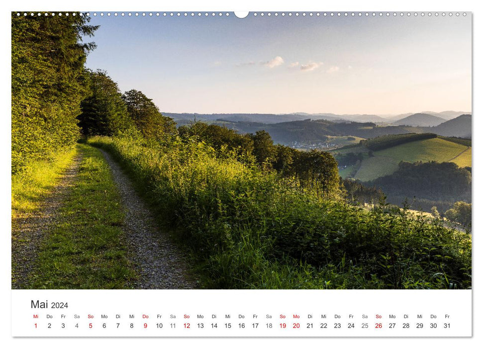 Sauerland - sanfte Berge, endlose Wälder und tiefblaue Seen (CALVENDO Premium Wandkalender 2024)