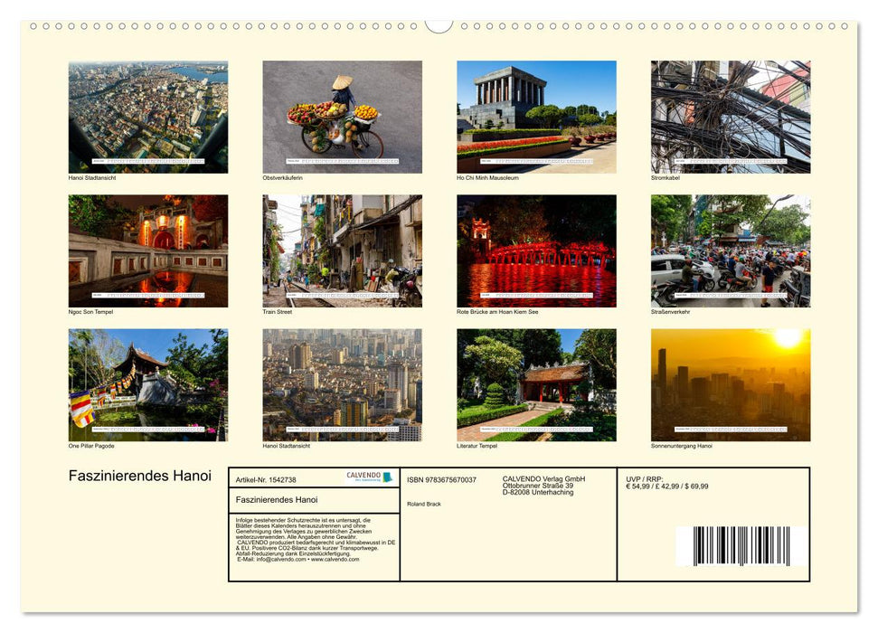 Faszinierendes Hanoi (CALVENDO Wandkalender 2024)