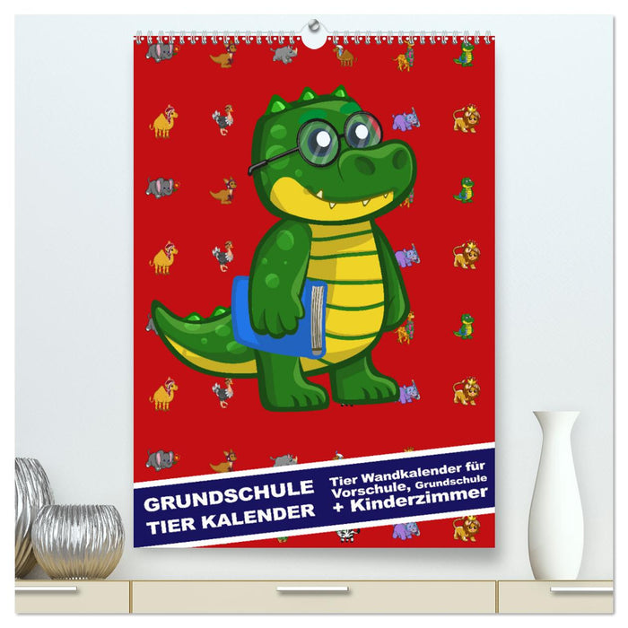 Grundschule Tier Kalender - Tier Wandkalender für Vorschule, Grundschule und Kinderzimmer (CALVENDO Premium Wandkalender 2024)