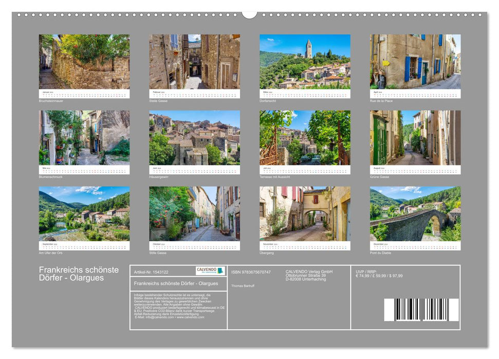 Frankreichs schönste Dörfer - Olargues (CALVENDO Premium Wandkalender 2024)