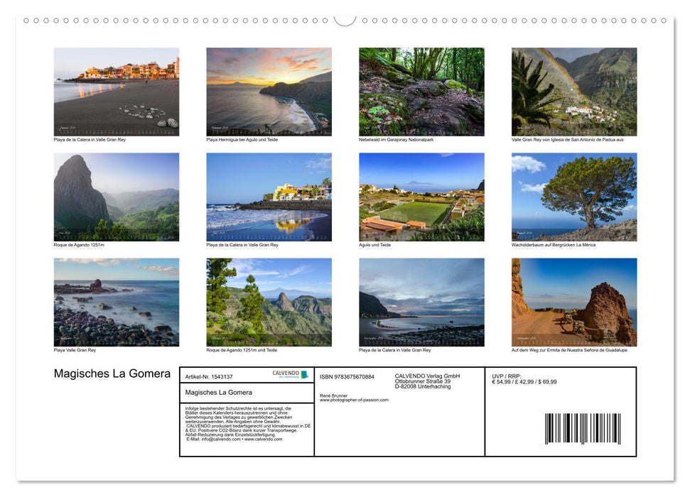 Magisches La Gomera (CALVENDO Wandkalender 2024)