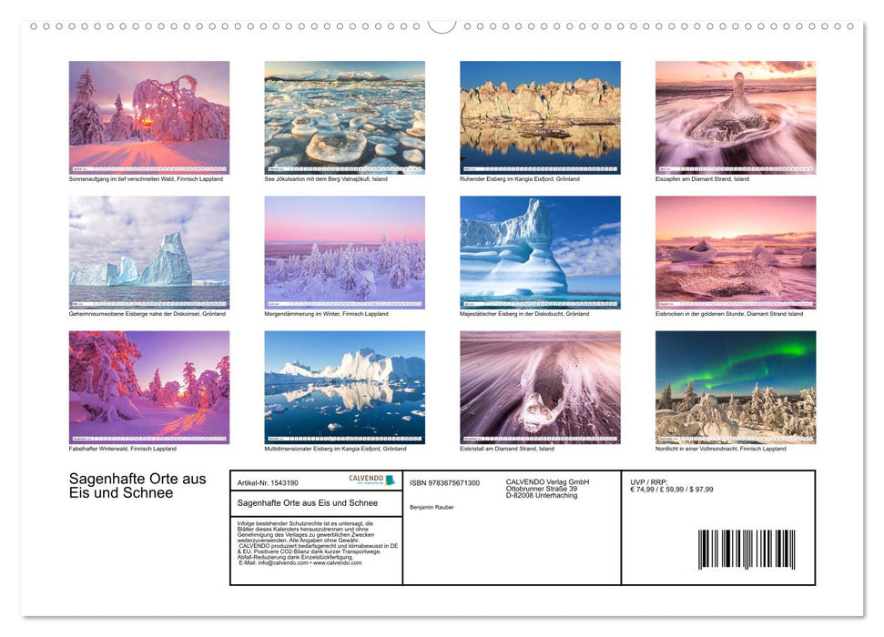 Sagenhafte Orte aus Eis und Schnee (CALVENDO Premium Wandkalender 2024)
