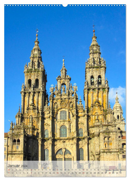 Santiago de Compostela - Gelebte Geschichte (CALVENDO Premium Wandkalender 2024)