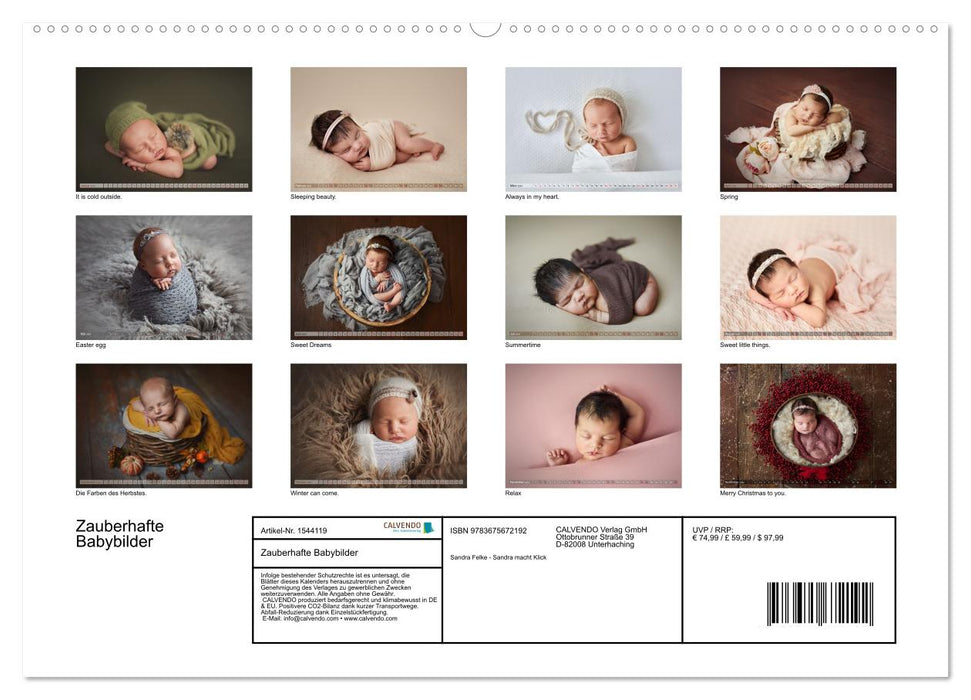 Images magiques de bébé (Calendrier mural CALVENDO Premium 2024) 