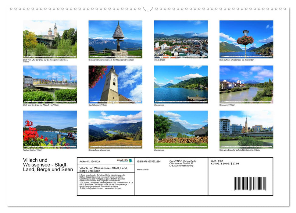 Villach und Weissensee - Stadt, Land, Berge und Seen (CALVENDO Premium Wandkalender 2024)