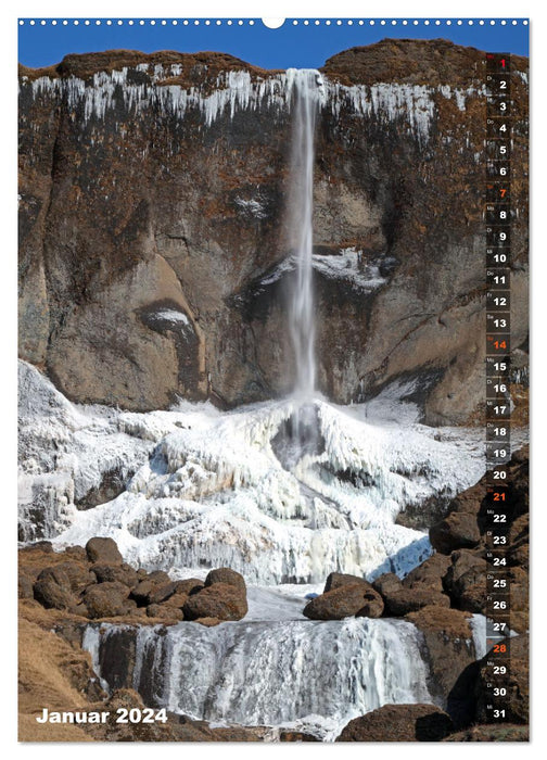 Cascades en Islande (Calvendo Premium Wall Calendar 2024) 