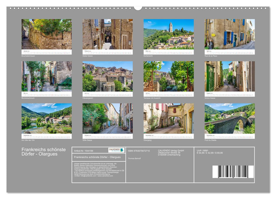 Frankreichs schönste Dörfer - Olargues (CALVENDO Wandkalender 2024)