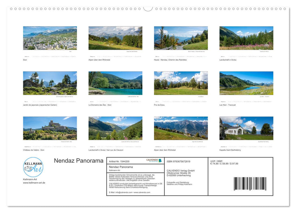 Nendaz Panorama (CALVENDO Premium Wandkalender 2024)