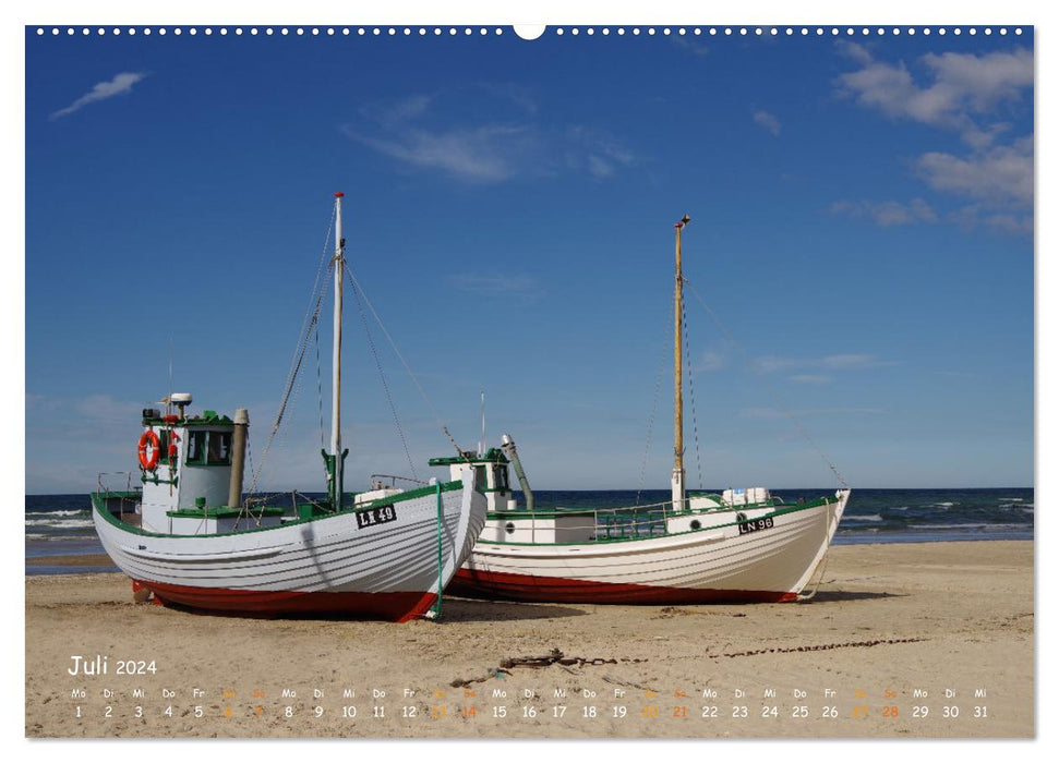 Fischerboote an Jütlands Stränden (CALVENDO Premium Wandkalender 2024)