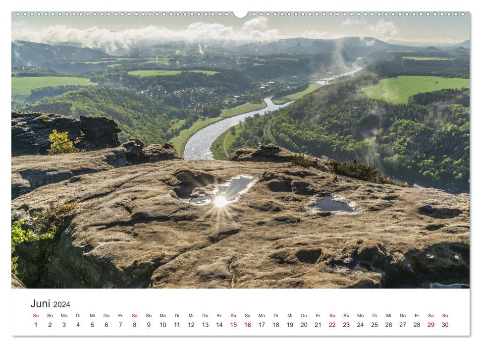 Sächsische Elbtalblicke (CALVENDO Wandkalender 2024)