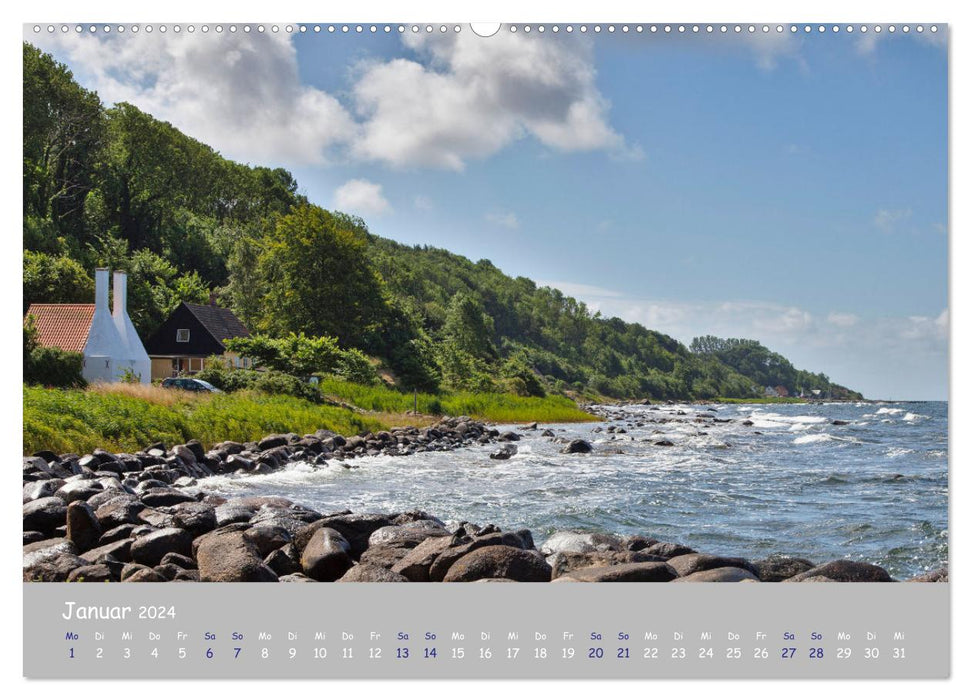 Bornholm - les côtes de l'île de la mer Baltique (calendrier mural CALVENDO 2024) 