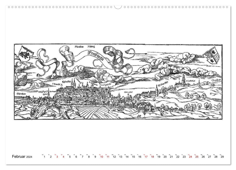 Sebastian Münster Cosmographia Deutsche Städte (1548-1592) (CALVENDO Premium Wandkalender 2024)