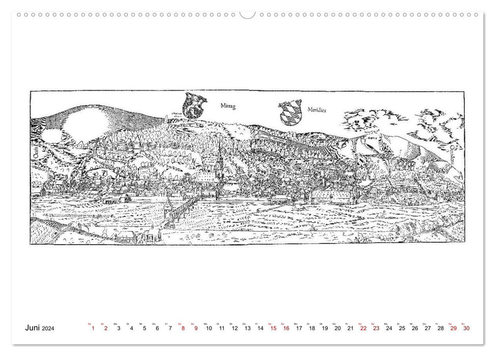 Sebastian Münster Cosmographia Villes allemandes (1548-1592) (Calvendo Premium Wall Calendar 2024) 