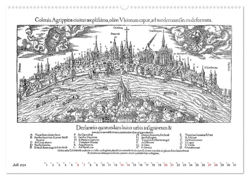 Sebastian Münster Cosmographia Deutsche Städte (1548-1592) (CALVENDO Premium Wandkalender 2024)