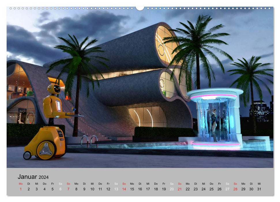 Futuristische Lebensräume (CALVENDO Wandkalender 2024)