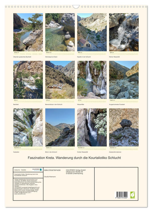 Faszination Kreta. Wanderung durch die Kourtaliotiko Schlucht (CALVENDO Wandkalender 2024)