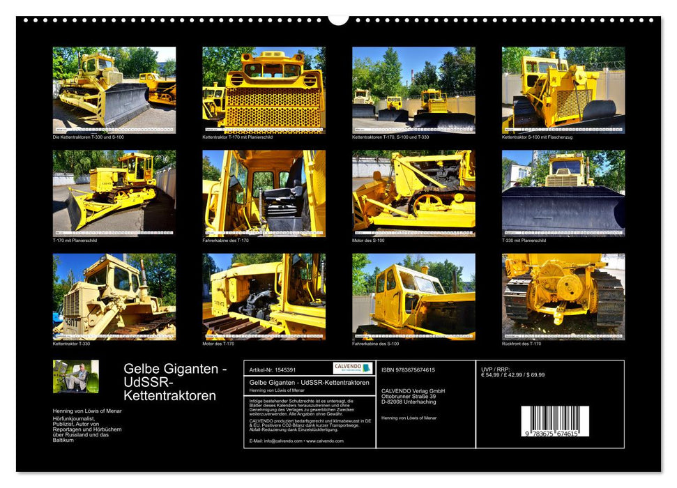 Gelbe Giganten - Kettentraktoren der UdSSR (CALVENDO Wandkalender 2024)