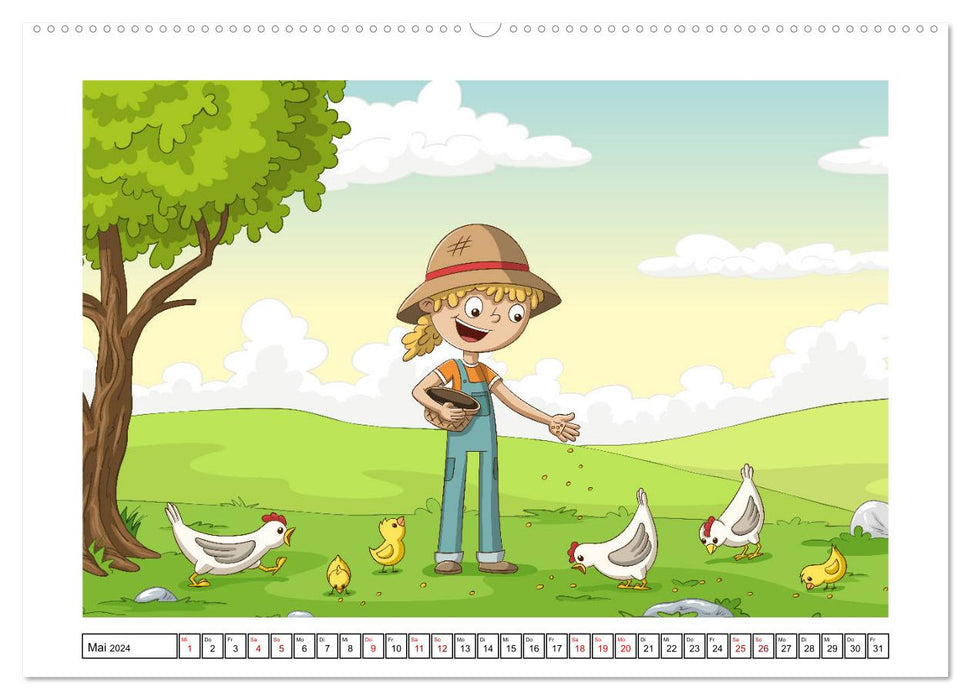 Der bunte Kinderkalender (CALVENDO Premium Wandkalender 2024)