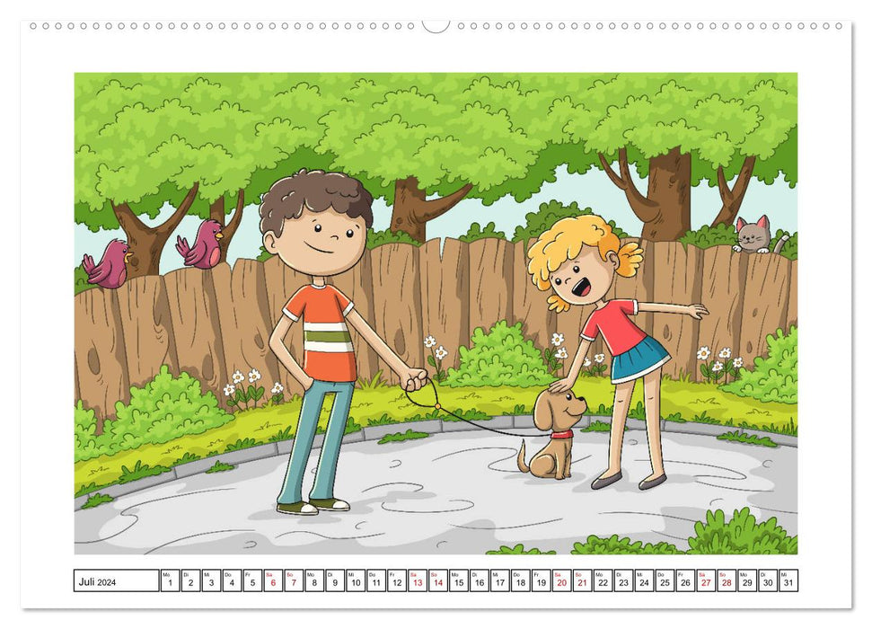 Der bunte Kinderkalender (CALVENDO Premium Wandkalender 2024)