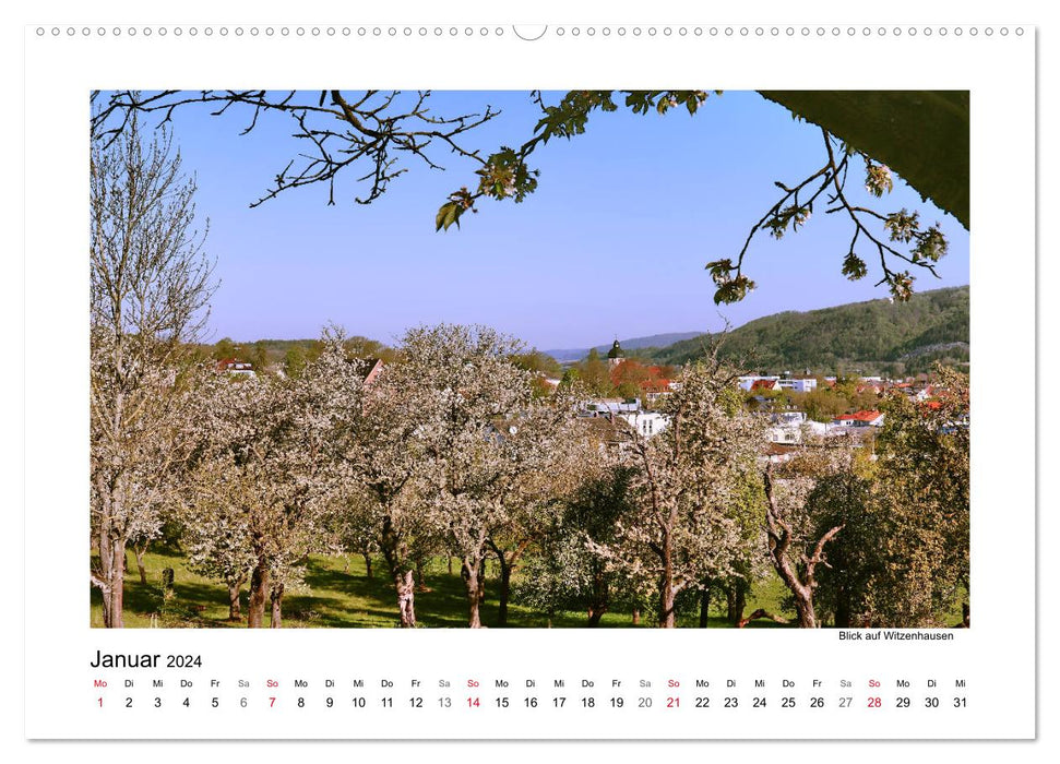 Fleurs de cerisier autour de Witzenhausen (calendrier mural CALVENDO 2024) 