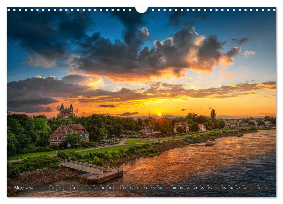 Epische Sonnenuntergänge im Rhein-Neckar-Kreis (CALVENDO Wandkalender 2024)