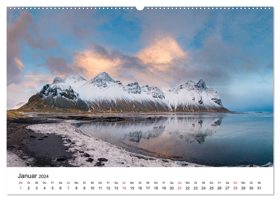 Islande – Un monde de feu et de glace (Calvendo Premium Wall Calendar 2024) 