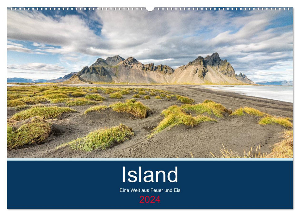 Islande - Un monde de feu et de glace (Calendrier mural CALVENDO 2024) 