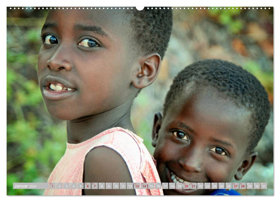 Yeux d'enfants d'Afrique (Calendrier mural CALVENDO Premium 2024) 