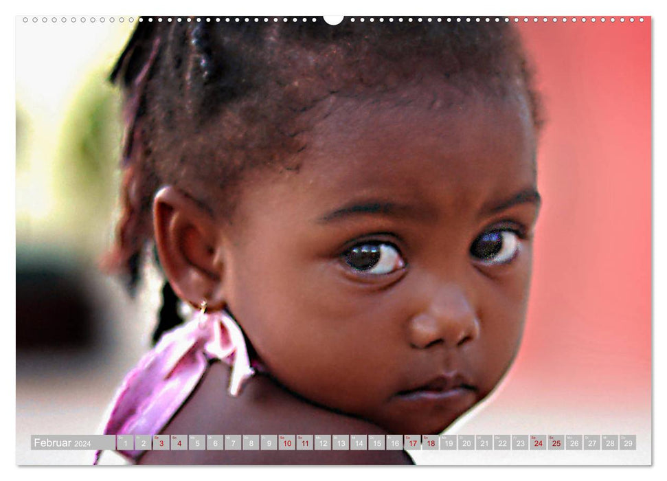 Yeux d'enfants d'Afrique (Calendrier mural CALVENDO Premium 2024) 