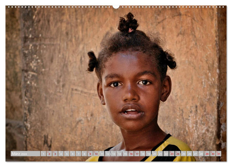 Yeux d'enfants d'Afrique (Calendrier mural CALVENDO Premium 2024) 