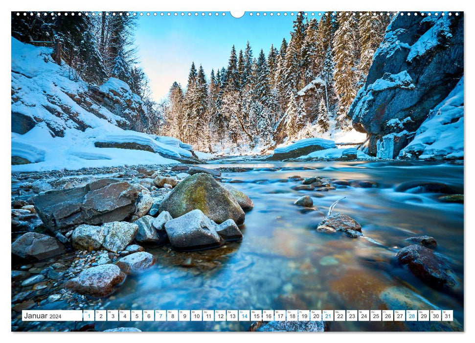Am Wasser entlang in den Alpen (CALVENDO Wandkalender 2024)