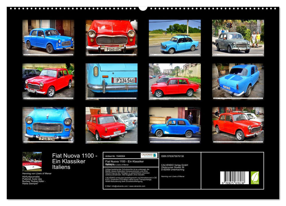 Fiat Nuova 1100 - Ein Klassiker Italiens (CALVENDO Premium Wandkalender 2024)